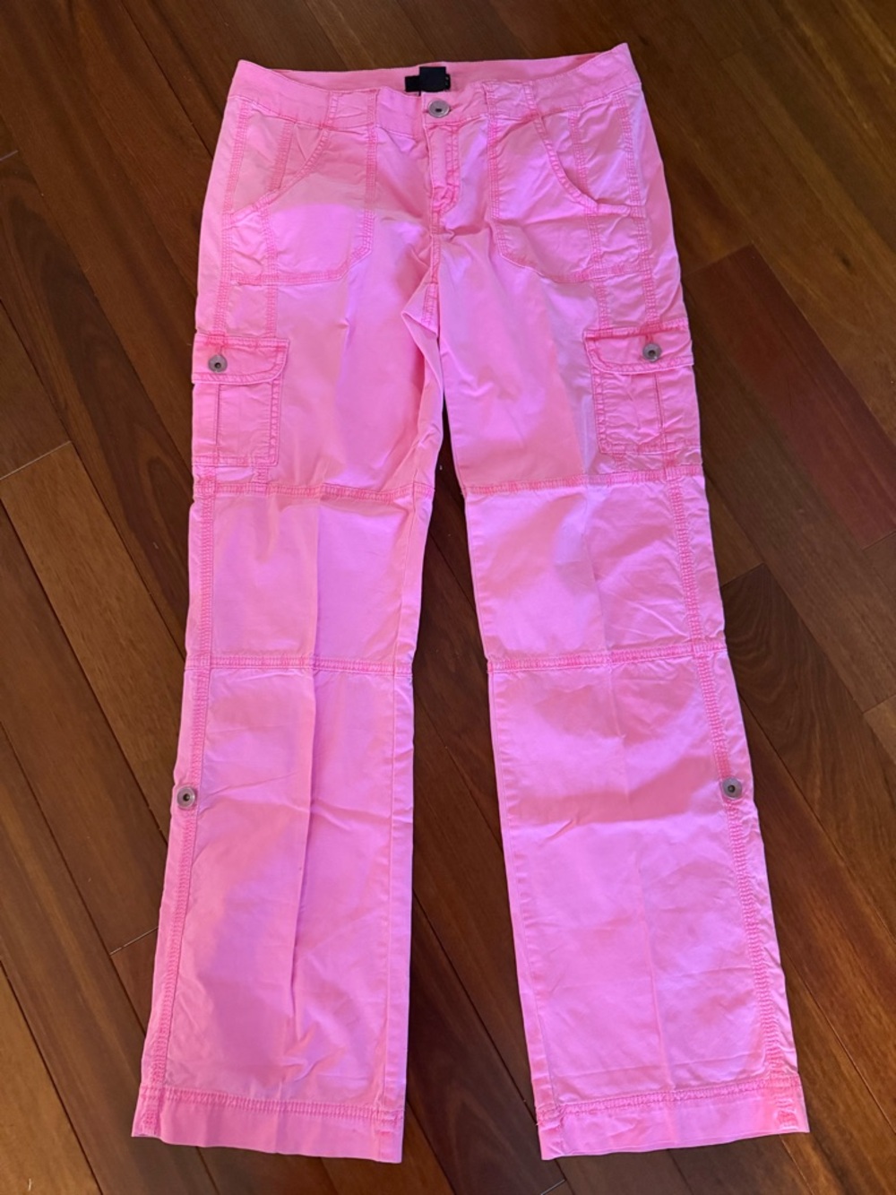 A.N.A  Women’s Pants Size 8 Cargo Style W Adjustable Length Hot Pink Waist 33